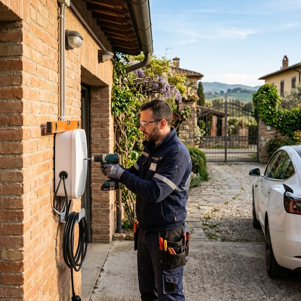 Elettricista professionista a Collegno durante un intervento
